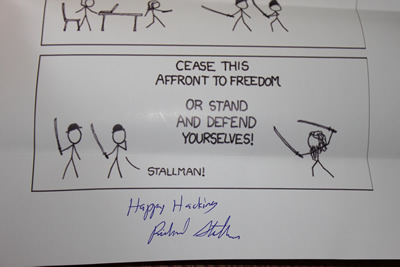 XKCD comic signed by RMS